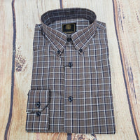 F/X Fusion Men's Multi Check Long Sleeve Shirt in gray - men's shirt - alternate view