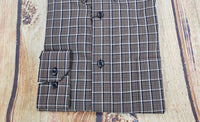 F/X Fusion Men's Multi Check Long Sleeve Shirt in gray - men's shirt - detail view