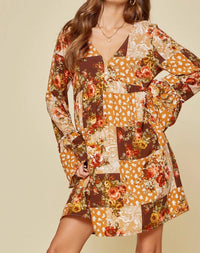 Andree By Unit - Floral Patchwork Dress