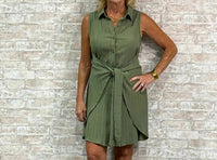 The Moment Collection - Textured Belted Mini Dress