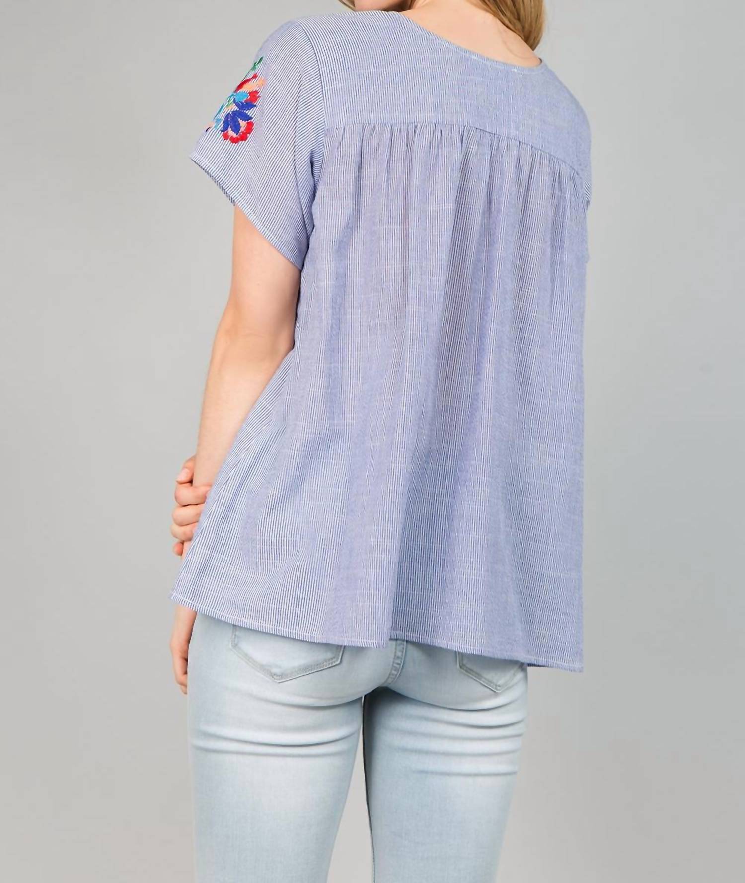 See And Be Seen - On The Border Embroidered Top