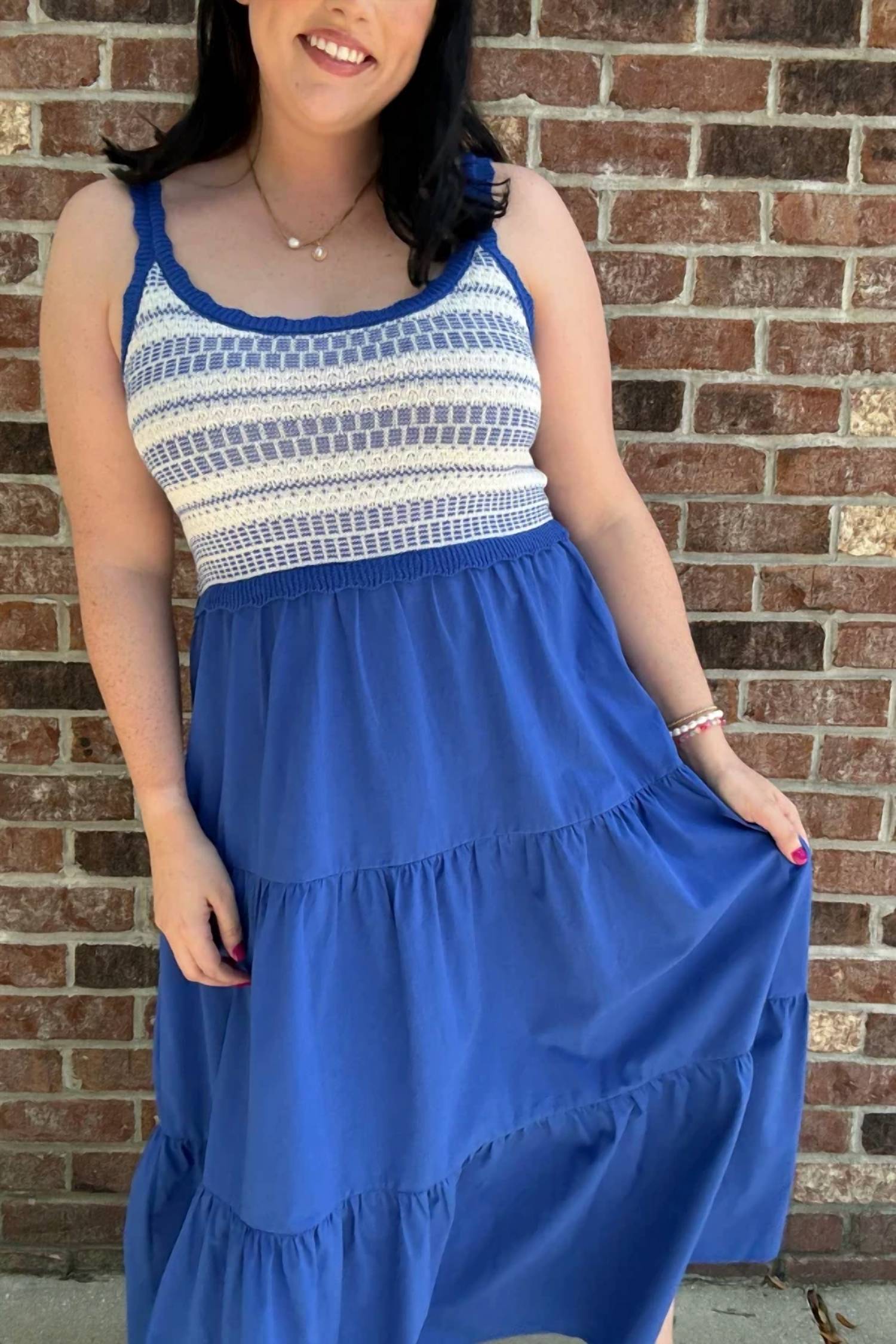 Skies Are Blue - Smocked Midi Dress