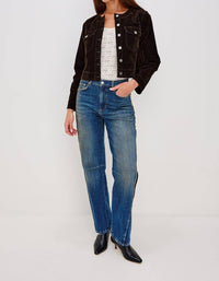 Rails Capistrano Denim Jacket in chocolate flocking - women's jacket - alternate view