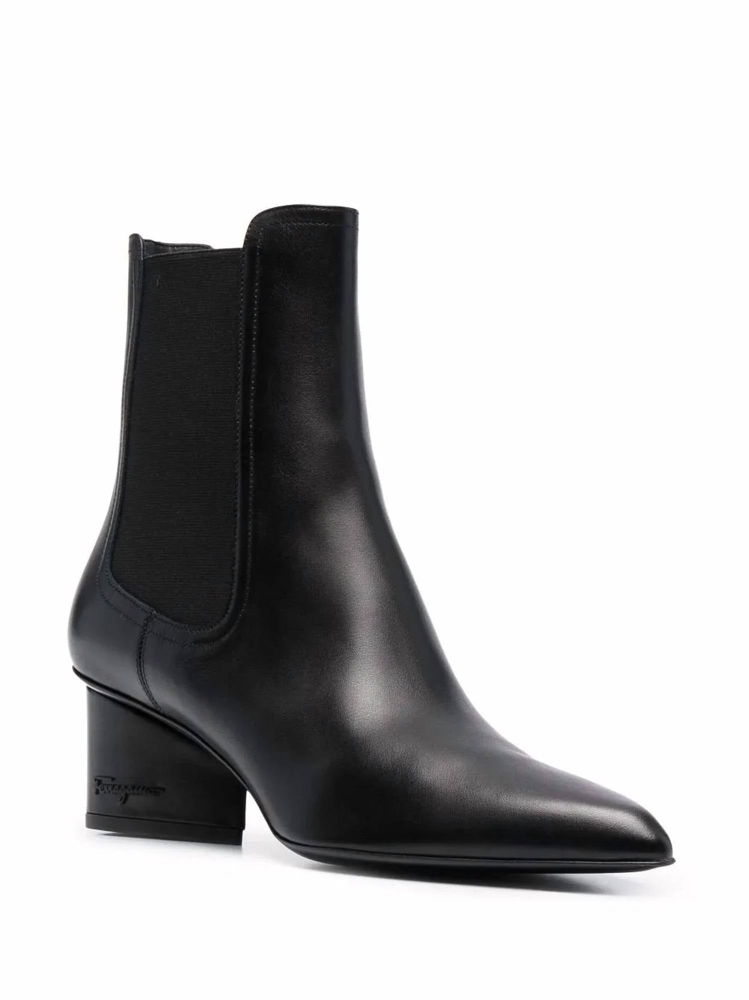 Salvatore Ferragamo - Women's Logo-embossed Heel Chelsea Boots