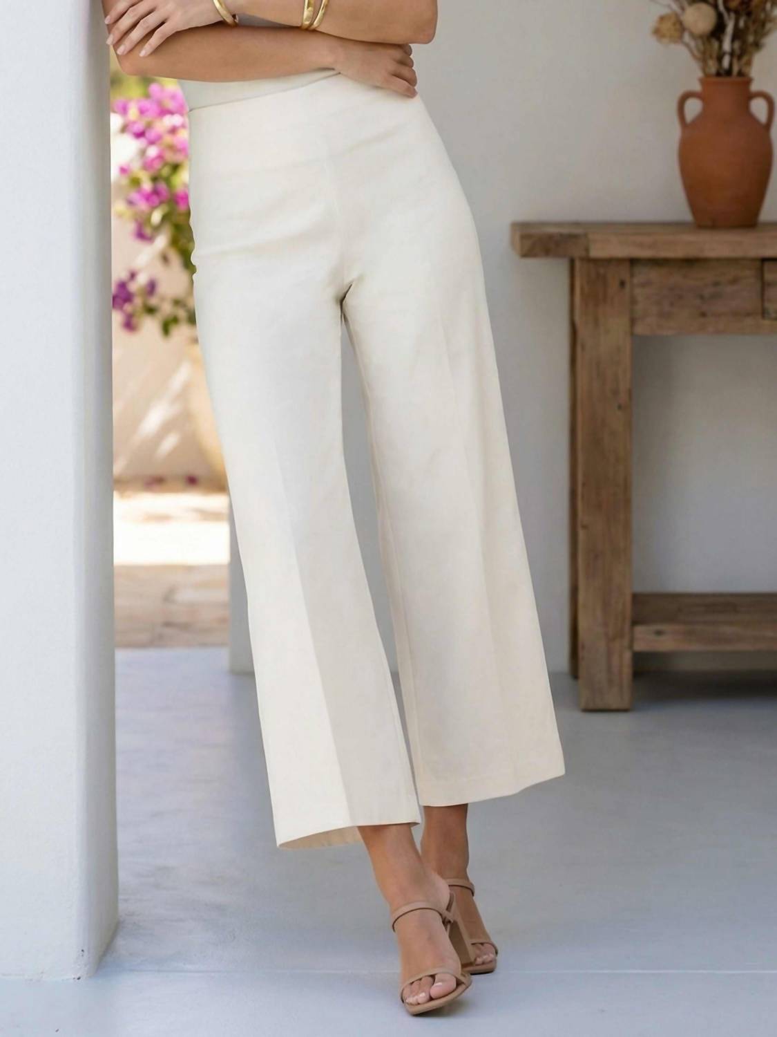 Fifteen Twenty Wide-leg Cropped Pants in off white - women's pants - view 4