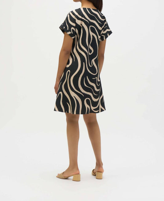 Joseph Ribkoff - Seersucker Abstract Print A-line Dress