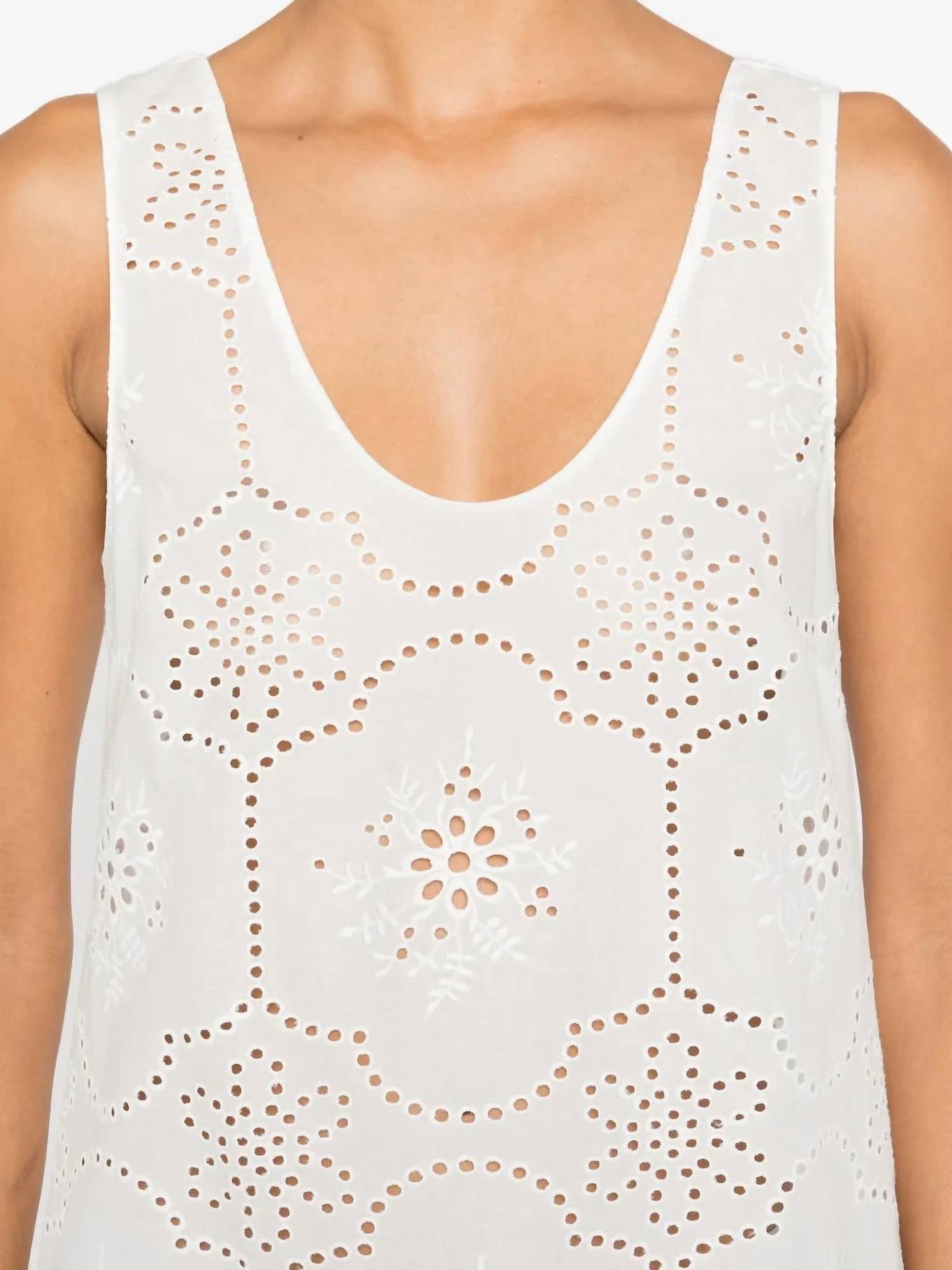 Matteau Broderie Tank Dress in white - women's dress - view 5