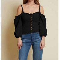 Nation Ltd - Ily Smocked Off The Shoulder Romantic Top
