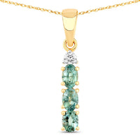 Diana M Jewels Women's Natural Alexandrite Oval Pendant Necklace (0.42 Ct) - Delicate in 18k yellow gold - women's jewelry - detail view