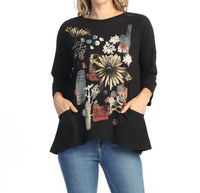 Jess & Jane - Golden Mineral Washed Patch Pocket Cotton Top