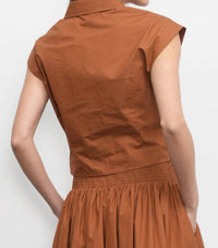 Greylin - Eloise Wrap Front Extended Shoulder Poplin Top