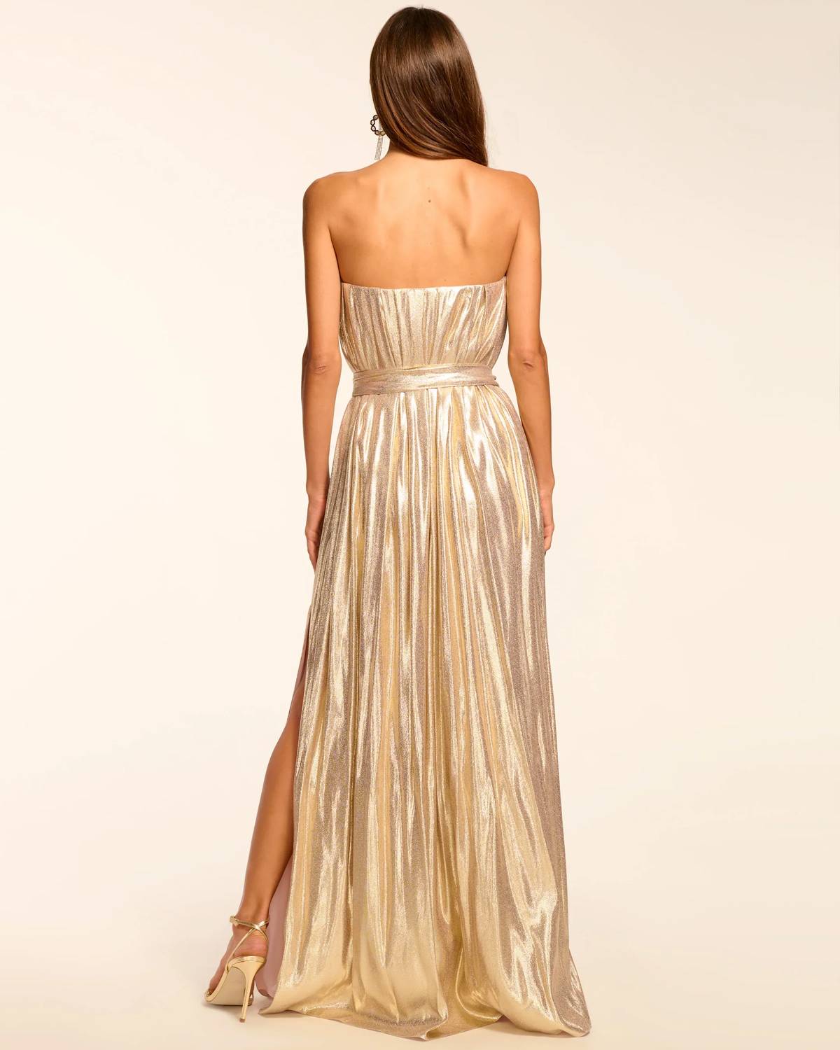 Ramy Brook - Chiara Silk Lamé Strapless Maxi Dress
