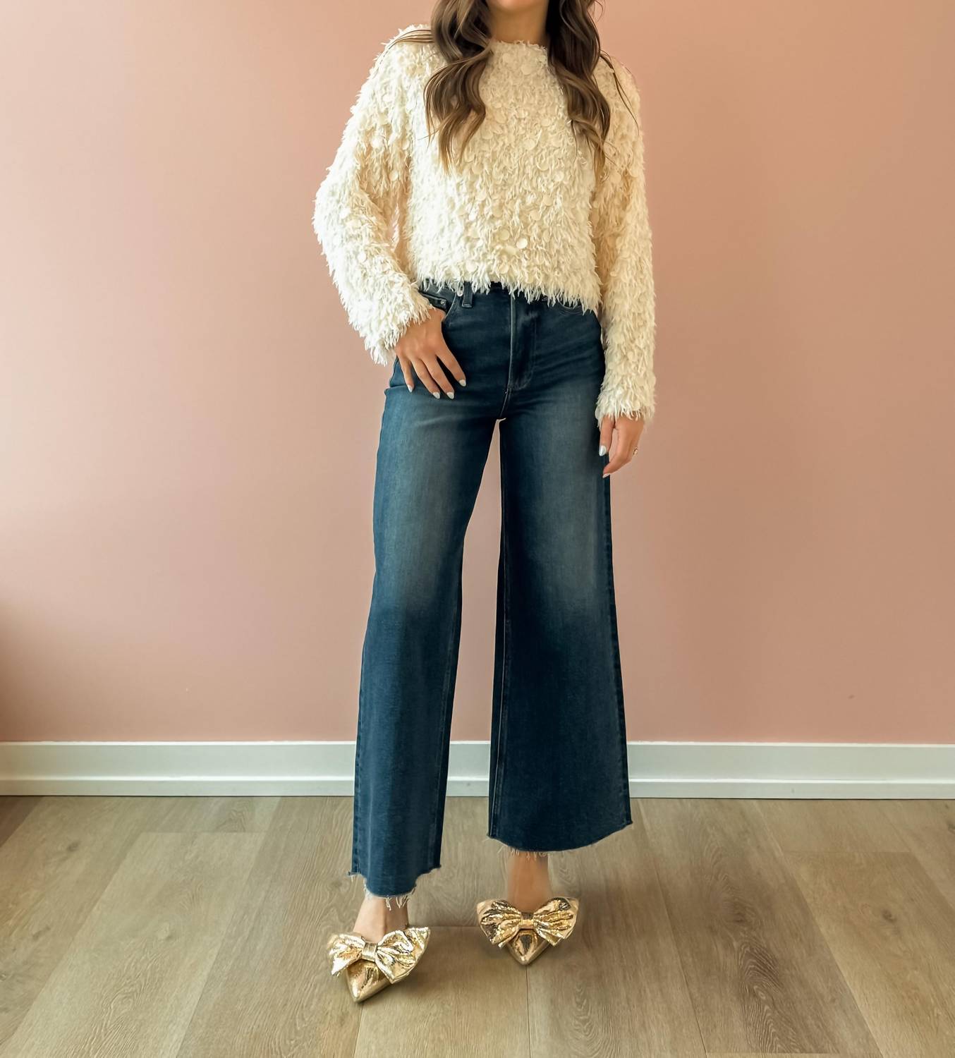 Lucy Paris - Erna Cropped Knit Sweater
