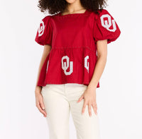 Stewart Simmons - The Puff Sleeve Peplum Top Oklahoma