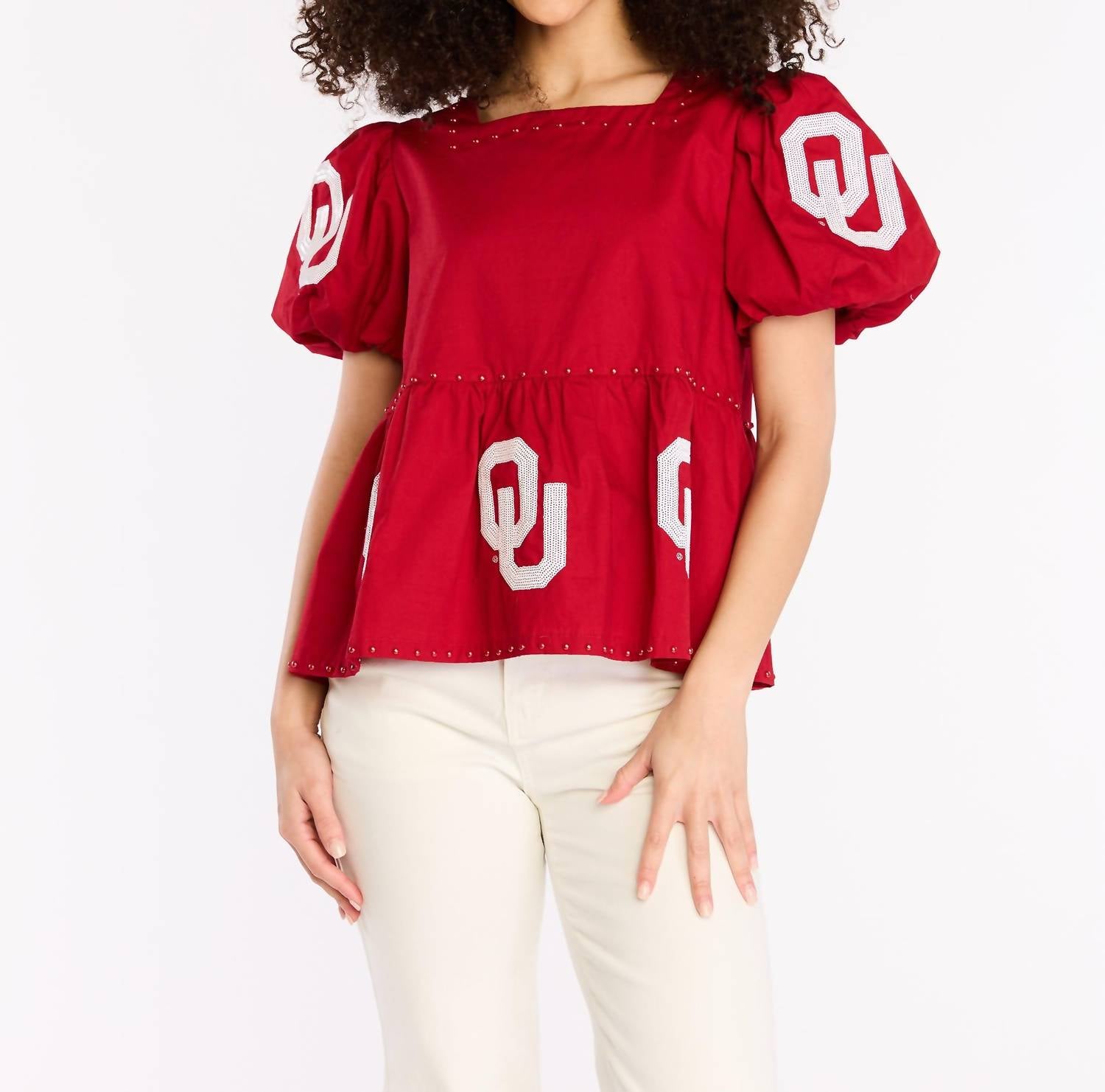 Stewart Simmons - The Puff Sleeve Peplum Top Oklahoma