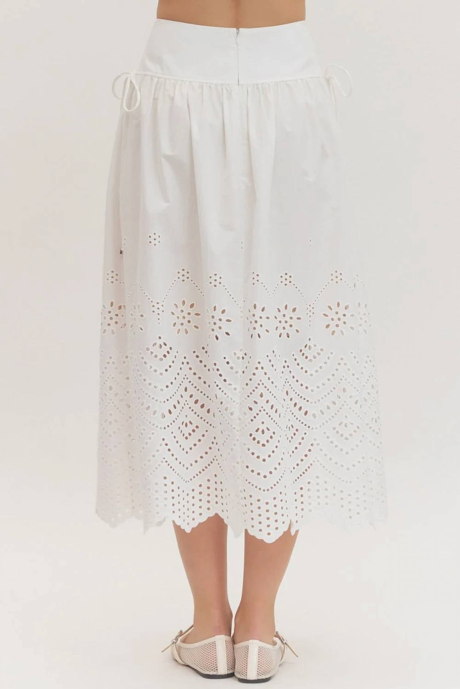 Entro - Women's Embroidered Midi Skirt