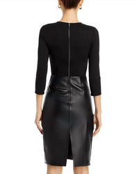 L'Agence - Franci Leather Ponte Dress