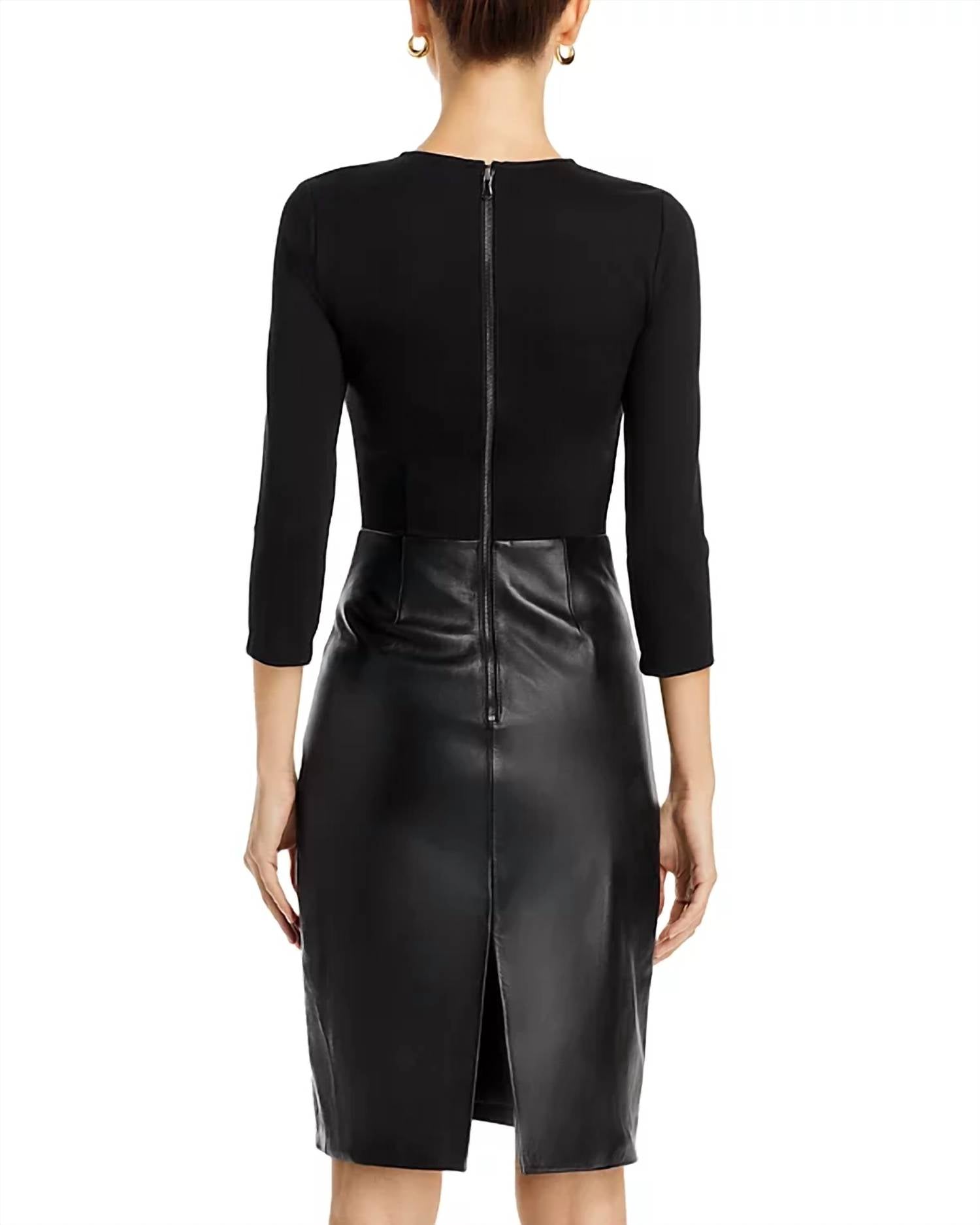 L'Agence - Franci Leather Ponte Dress