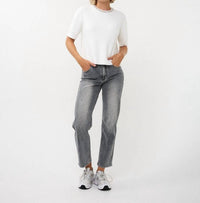 ESQUALO Fredrika Fancy Neck Sweater in off white - women's sweater