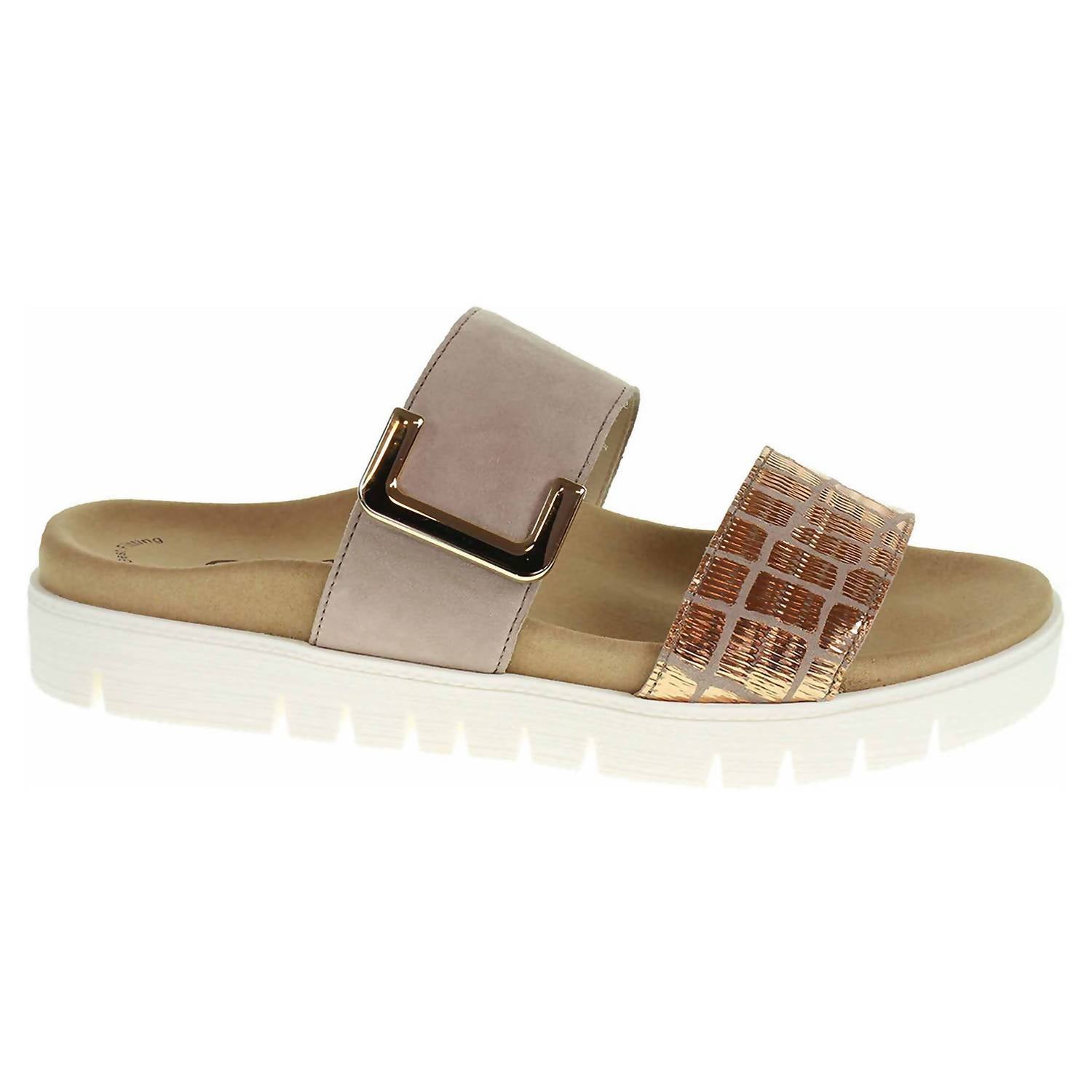 GABOR Women's Slide Sandal in antikrosa suede - women's sandal