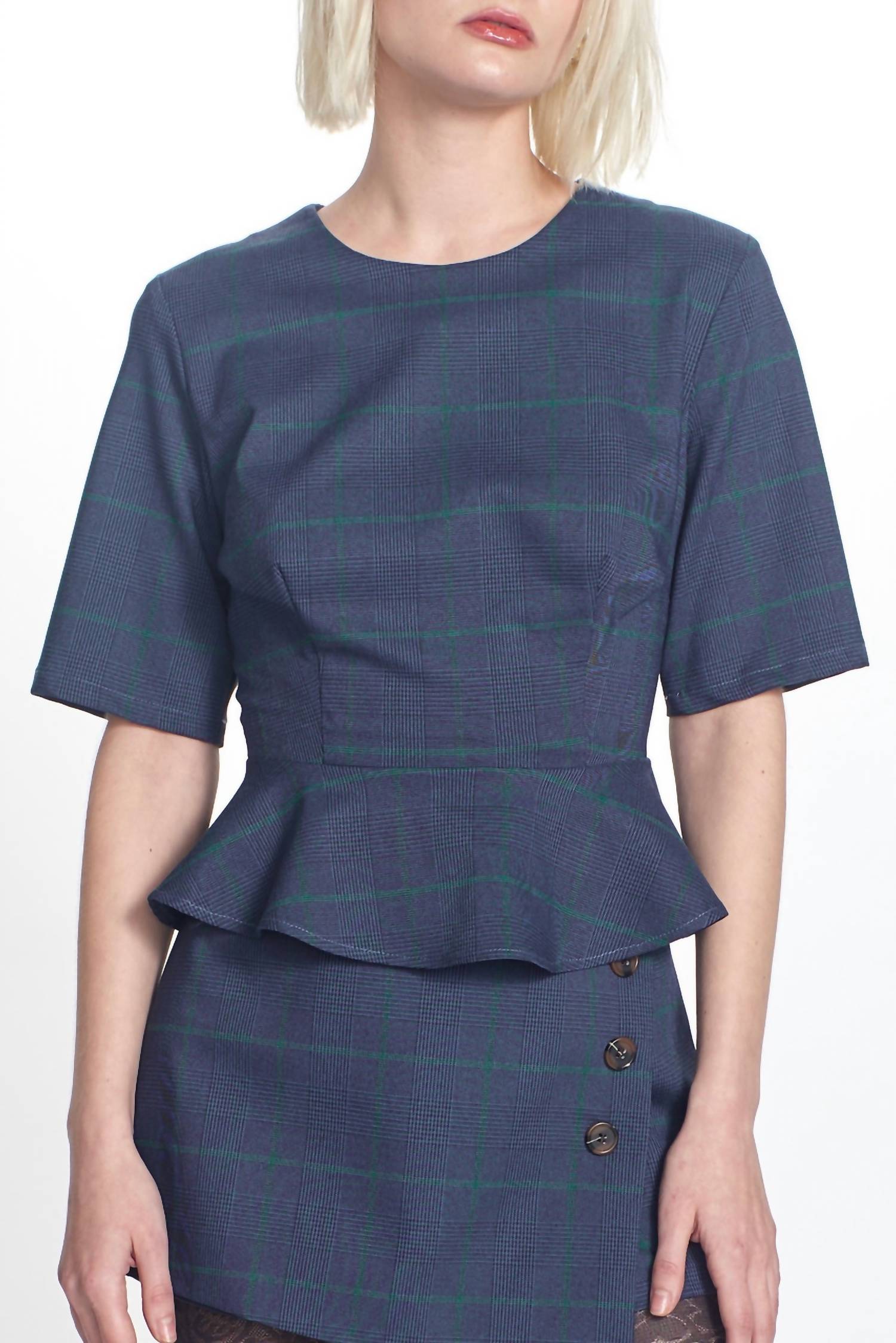 Corey Lynn Calter - Yolanda Plaid Peplum