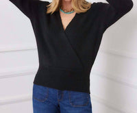 Karen Kane Wrap Sweater in black - women's sweater - view 5