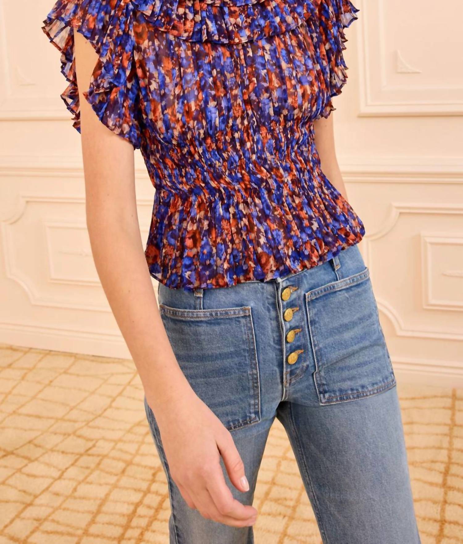 Ulla Johnson - Athene Short Sleeve Silk Top