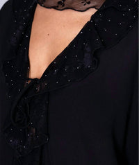 Little Secret Of Mine - Midnight Romance Long Sleeve Blouse & Elastic Waist Pants Set