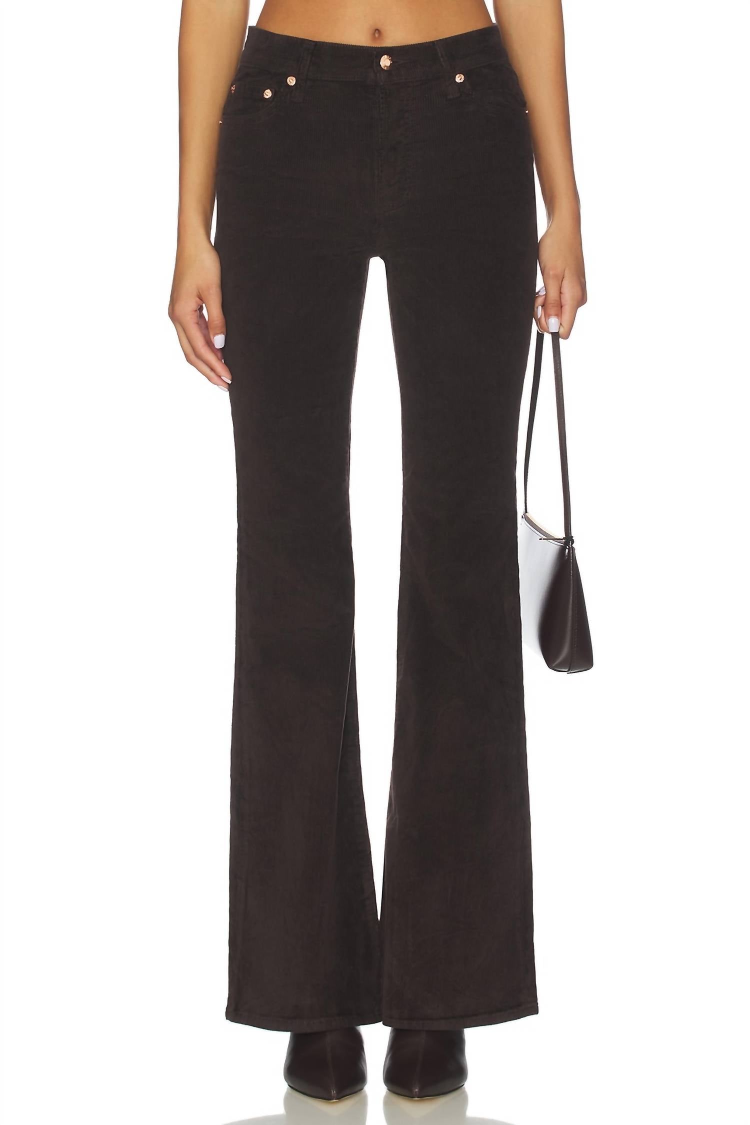 PISTOLA Kinsley Corduroy Flare Jeans in mocha - women's jeans
