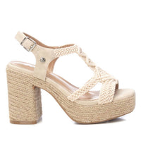Xti WOMEN'S HEELED JUTE PLATFORM SANDALS in ice - women's shoe