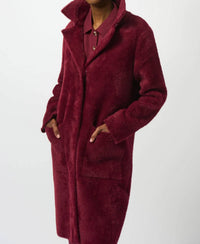 Joseph Ribkoff - Feather Yarn And Faux Fur Sweater Coat