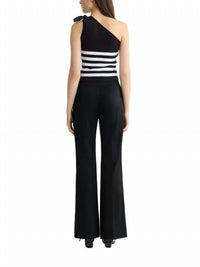 Patou - Striped one shoulder tie top