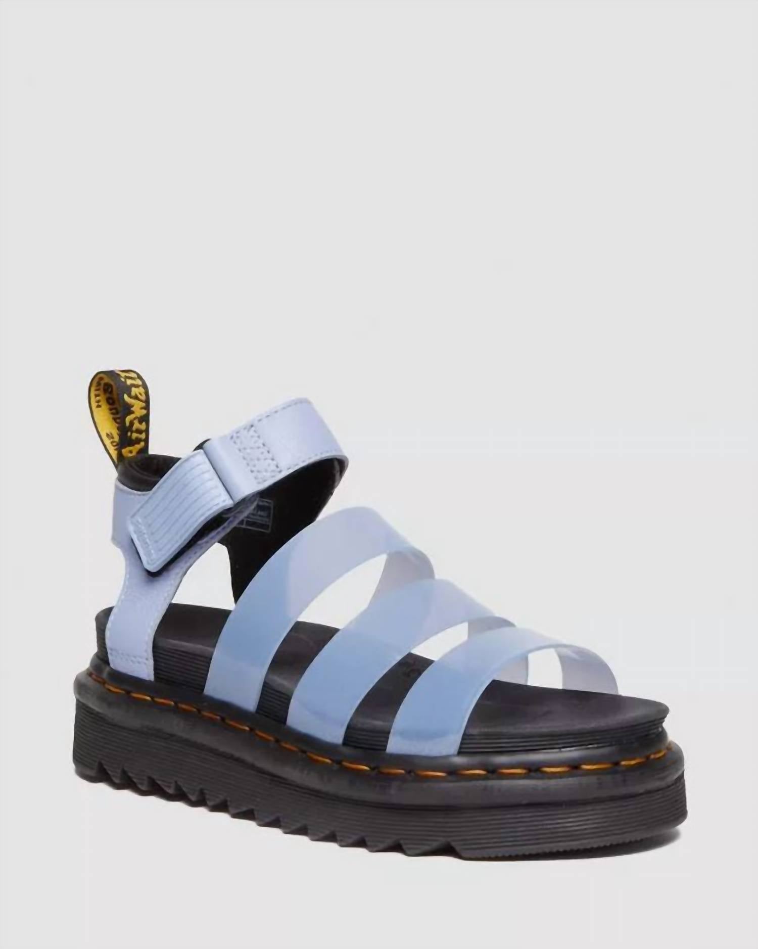 Dr. Martens Women's Blaire Jelly Glitter Strap Sandals in zen blue - women's sandal - detail view