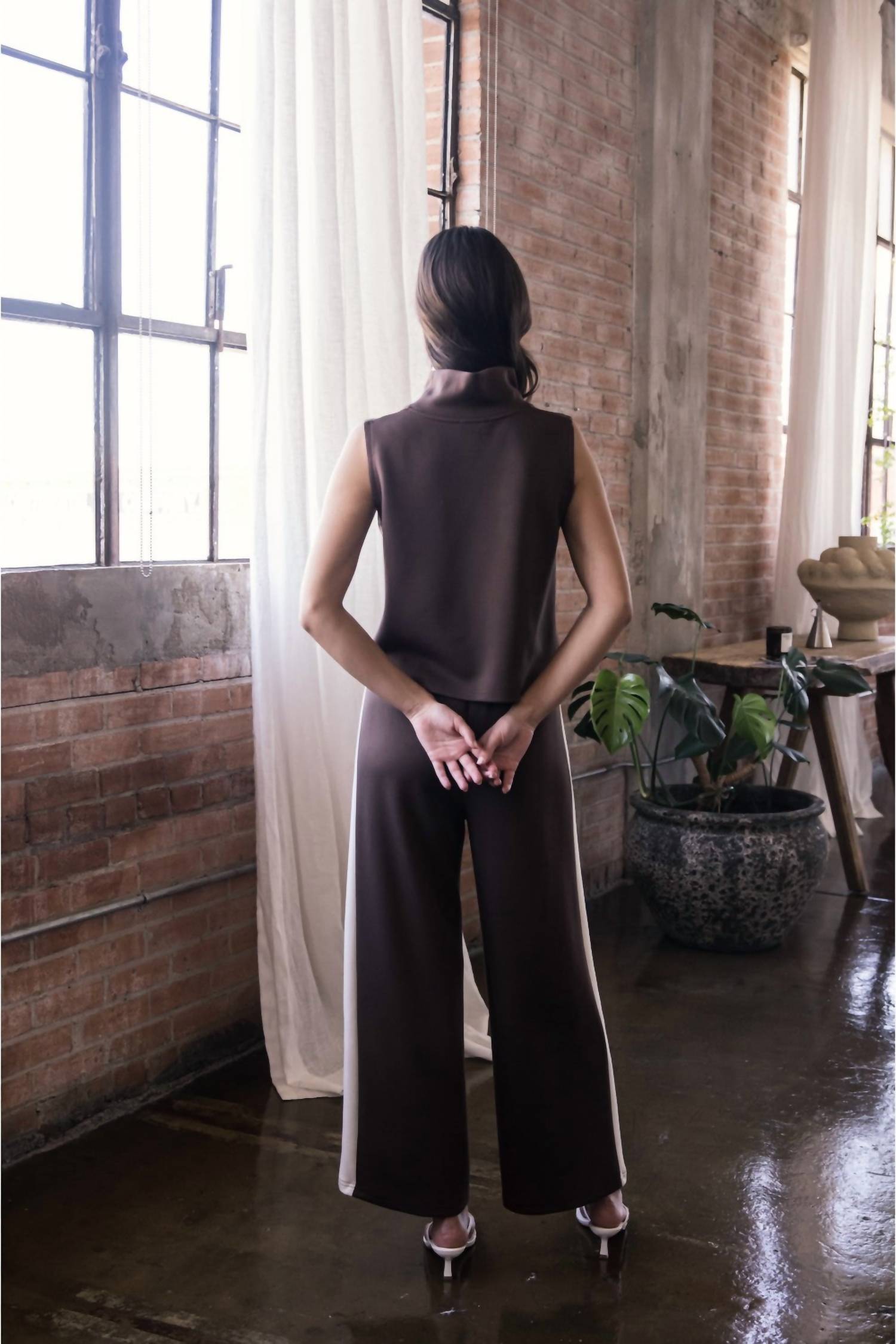 Before You Collection Butter Modal Sleeveless Pant Set in port - women's sleepwear - alternate view