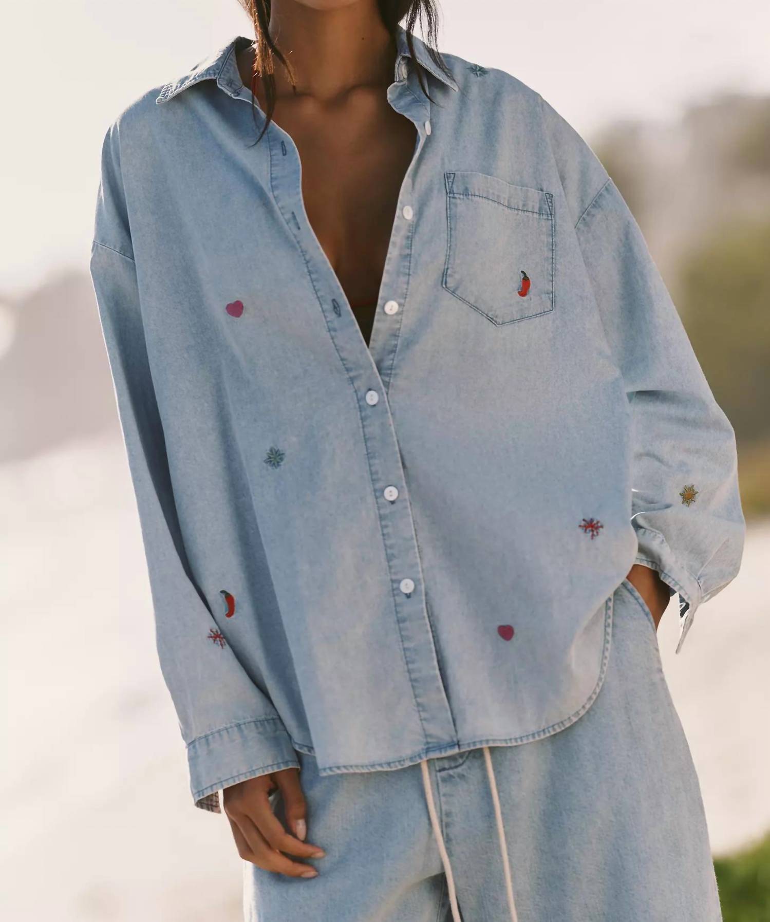 Electric & Rose - Embroidery Boyfriend Shirt