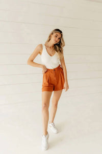 Hyfve - Linen Blend Pleated Shorts