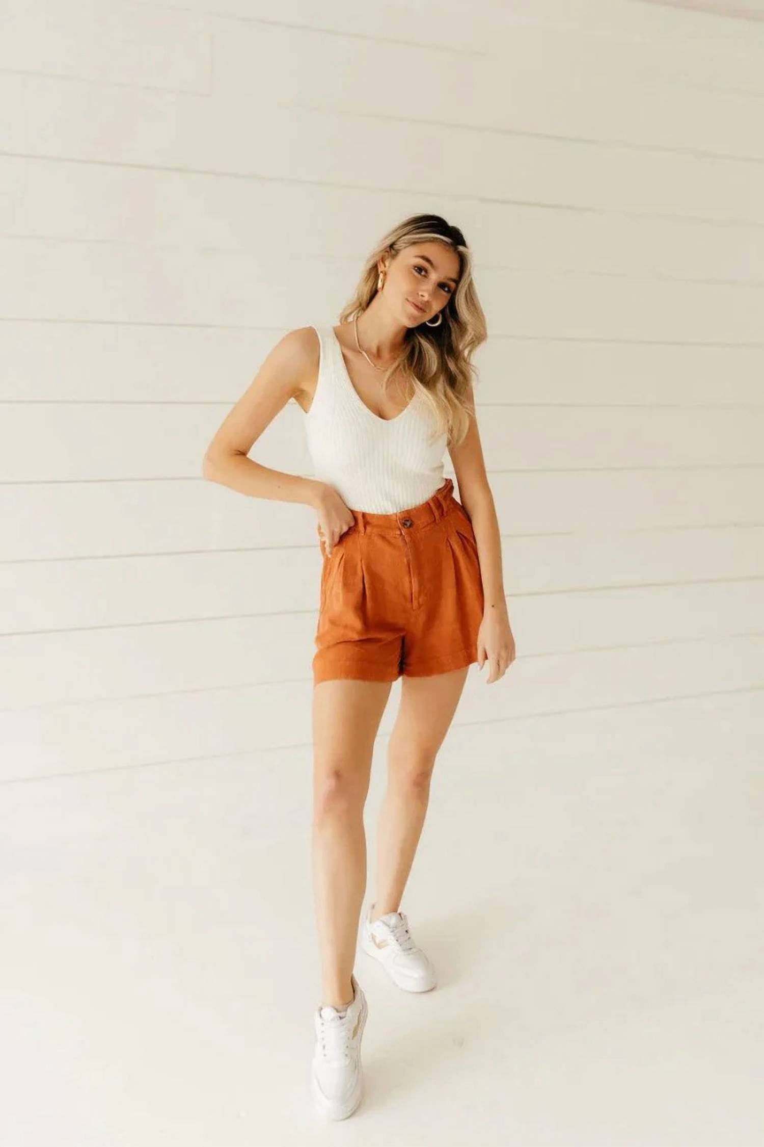 Hyfve - Linen Blend Pleated Shorts