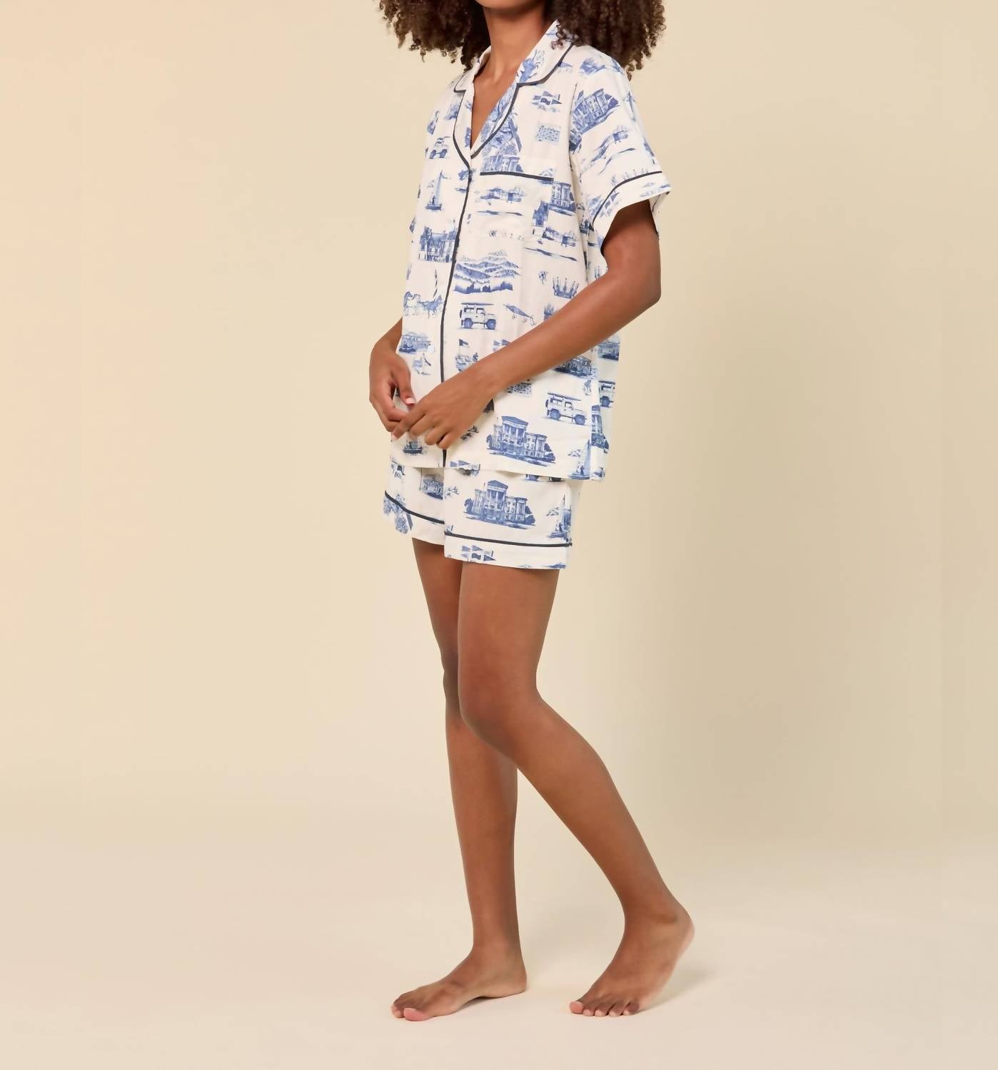 Katie Kime - Nc Toile Pajama Shorts Set