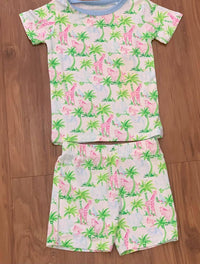 Sweet Bay Clothing Girl's Zoo Two Piece Pajama Short Set in multi - item - detail view