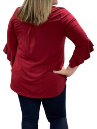 Honeyme - Ruffle Sleeve Gabby Tunic Top