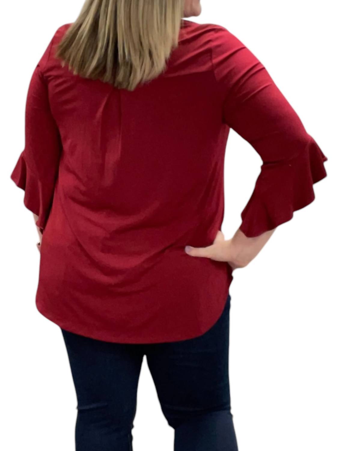 Honeyme - Ruffle Sleeve Gabby Tunic Top