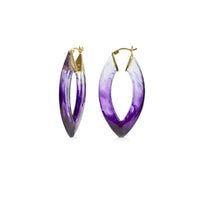 Gold & Honey - Women's Painted Marquise Lucite Hoop Earrings