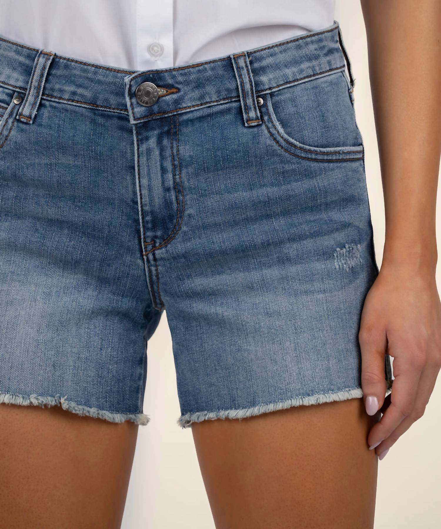 Kut From The Kloth - Gidget Mid Rise Fray Shorts