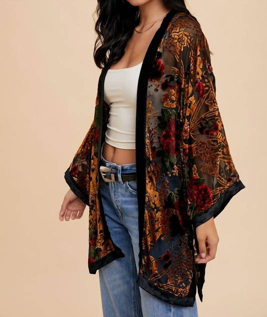 In-Loom - BURNOUT VELVET KIMONO