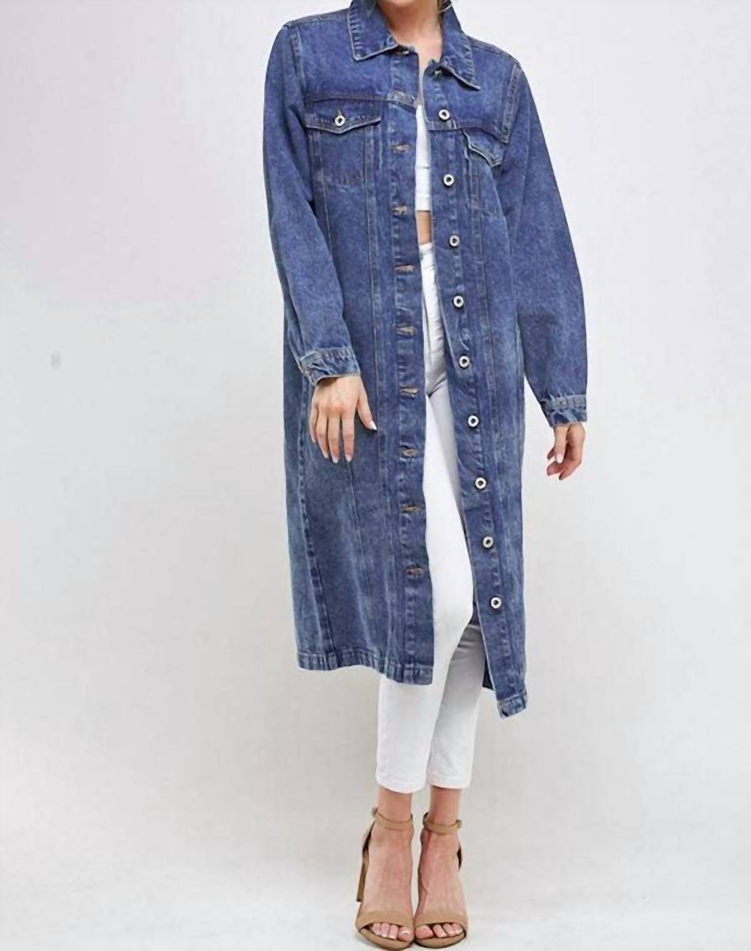 Blue Age - Long Trench Coat Jean Jacket