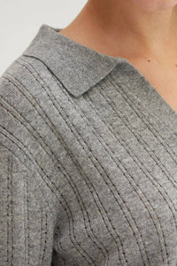 Crescent - Robbie Pointelle Knit Polo Top