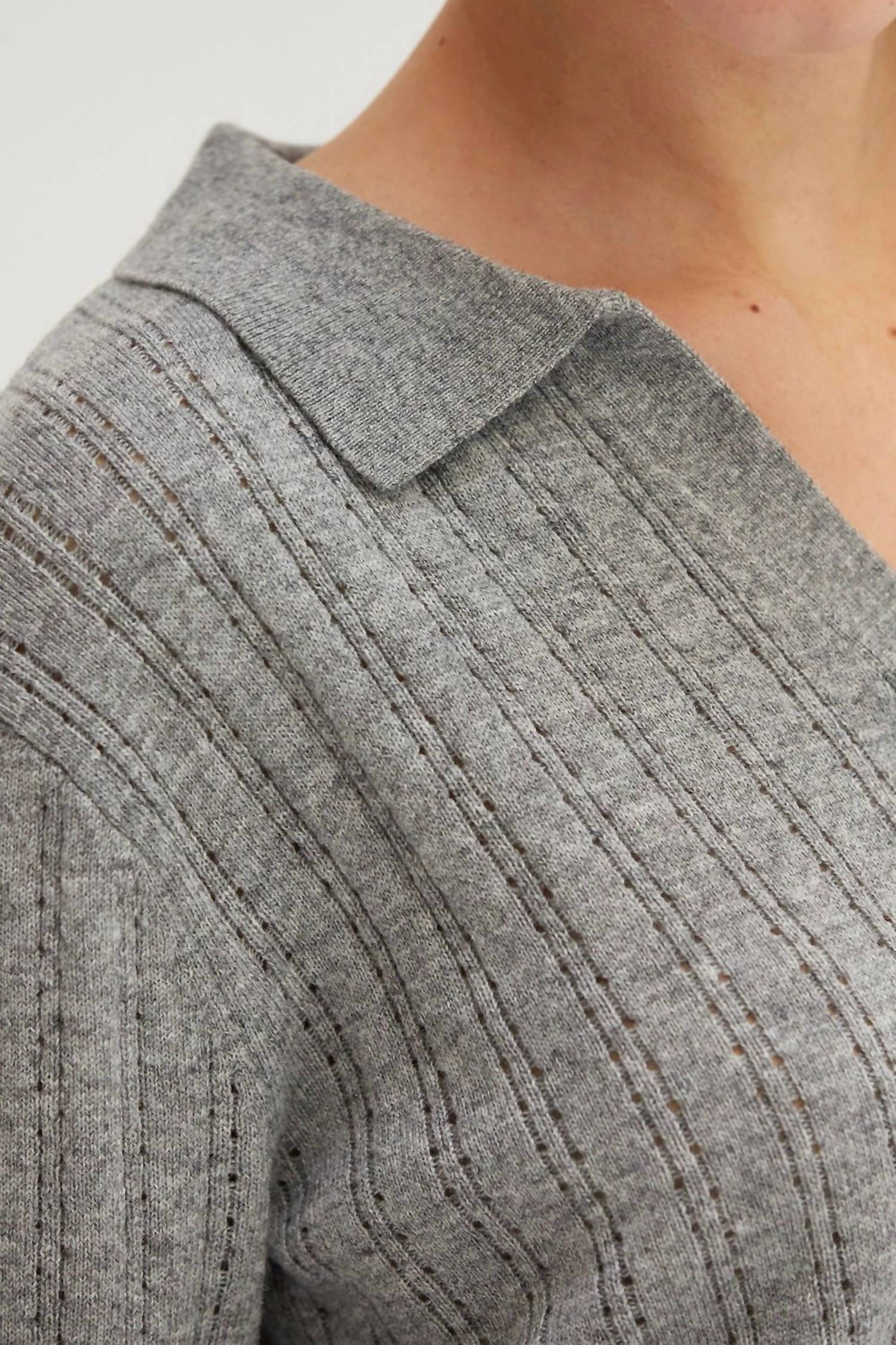 Crescent - Robbie Pointelle Knit Polo Top