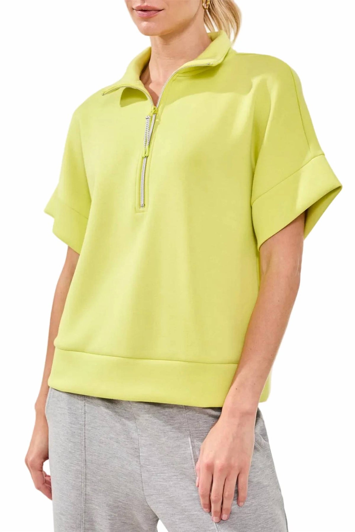 Tribal - Techno Lux Mock Neck Zip Top