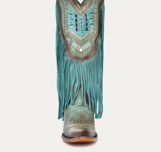 Corral - Women's Crystals Lamb Fringe Boot