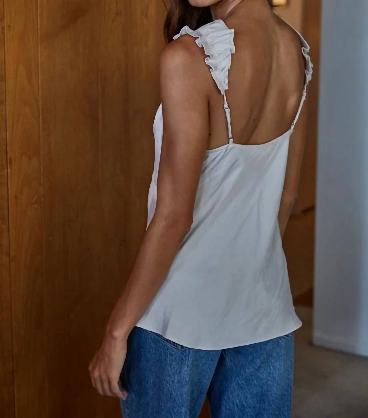 By Together - Elegant Satin Ruffle Strap Camisole